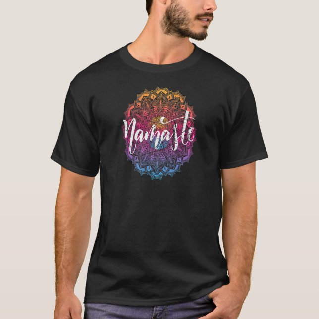 T-shirt Yoga Namaste Mandala Spirituell Méditation Bouddhi (Devant)