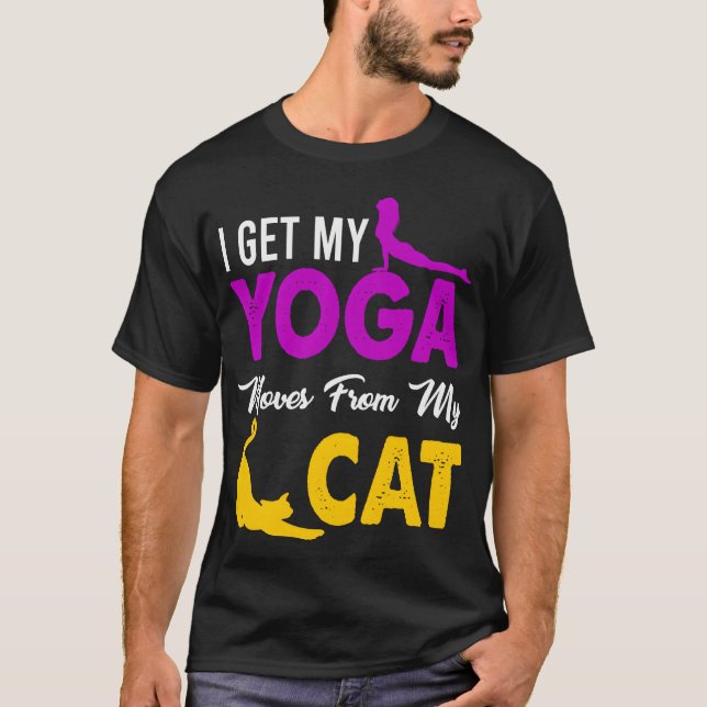 T-shirt Yoga Namaste Mehndi Chat Chat Lady Chat Ami de cha (Devant)