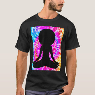 T-shirt Yoga Namaste Moon Cravate Die Bouddha Pose Cheveux