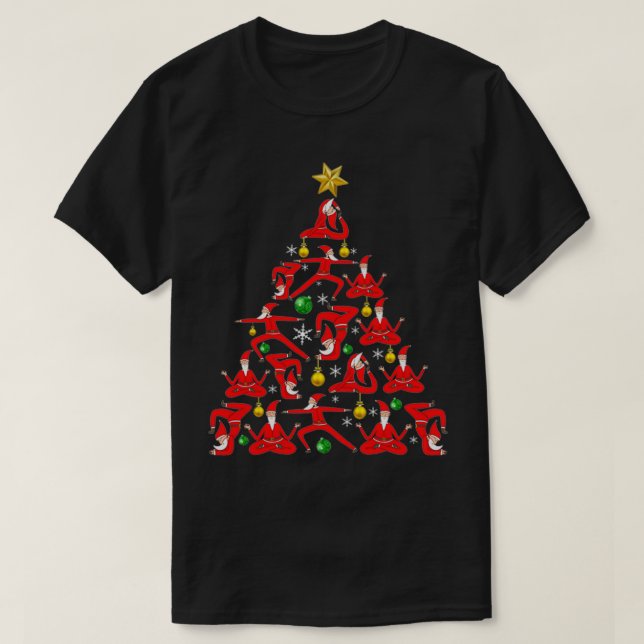 T-shirt Yoga père Noël Tree Drôle Noël (Design devant)