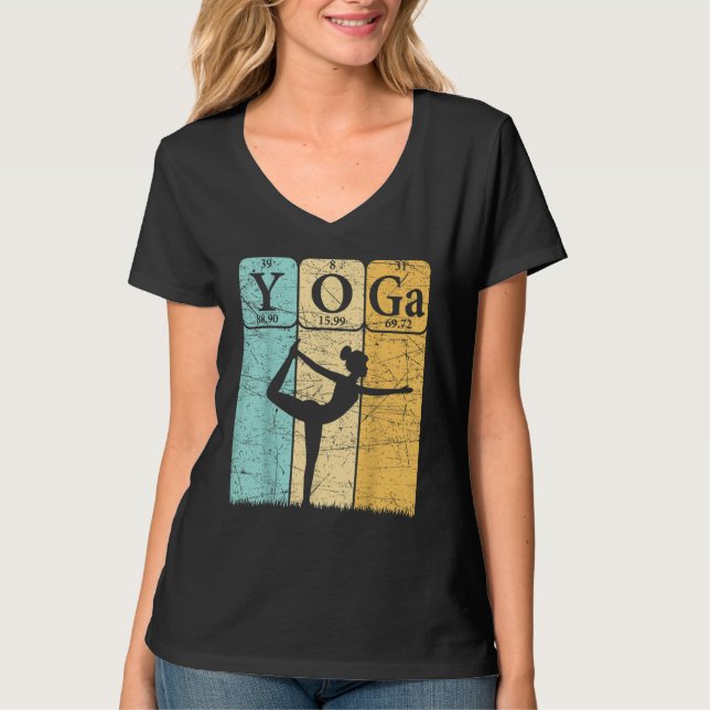 T-shirt Yoga Periodic Table Elements Zen Meditation Nerd Y (Devant)