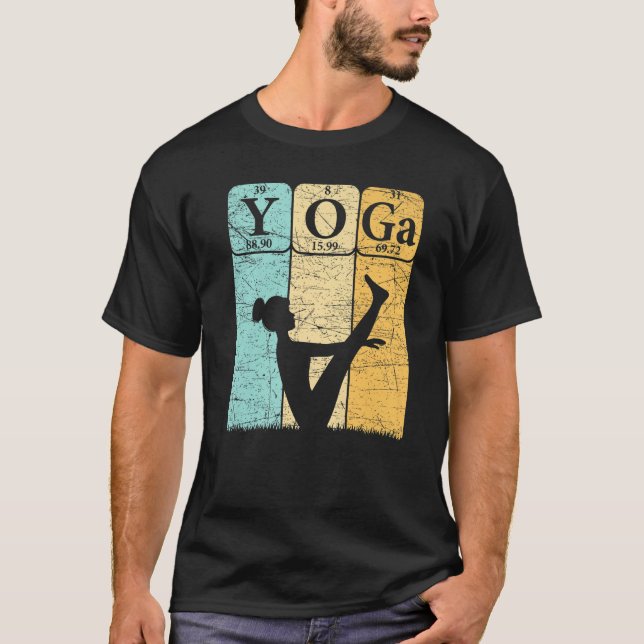 T-shirt Yoga Periodic Table Elements Zen Meditation Nerd Y (Devant)