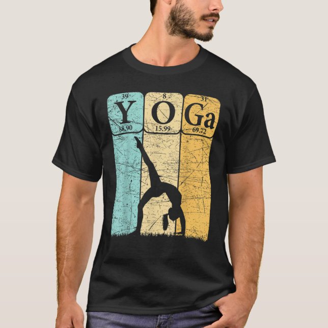 T-shirt Yoga Periodic Table Elements Zen Meditation Nerd Y (Devant)