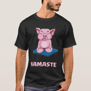 T-shirt Yoga Pig Gymnasitique Namaste Méditation
