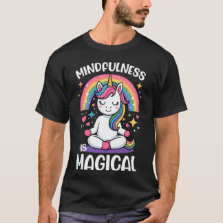 T-shirt Yoga Pleine Conscience Licorne Mignonne