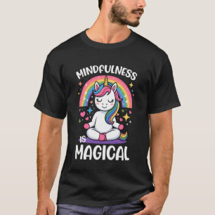 T-shirt Yoga Pleine Conscience Licorne Mignonne