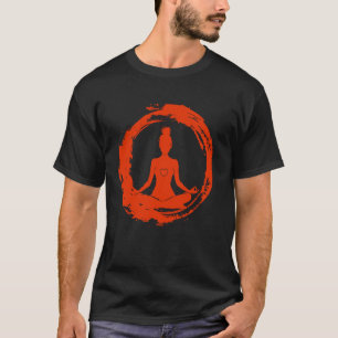 T-shirt Yoga Pose du Lotus avec peinture à l'encre Sumi-e
