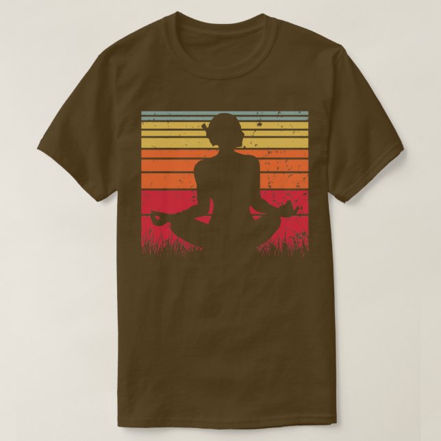 T-shirt Yoga Pose Retro Sunset Vintage 26 (Design devant)