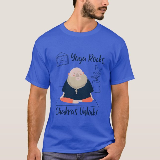 T-shirt Yoga Rocks Chakras Unlock friend (Devant)
