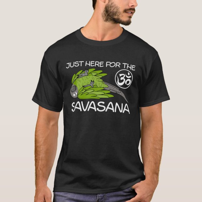 T-shirt Yoga Savasana Parrot Dusky dirigé Conure (Devant)