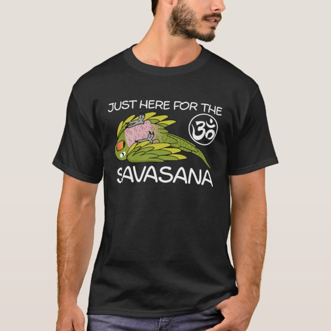 T-shirt Yoga Savasana Parrot Moustache Parakeet (Devant)