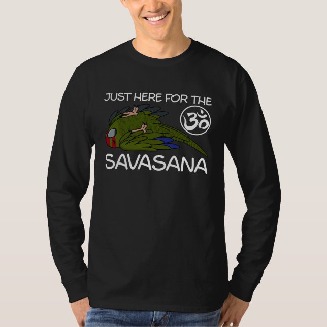 T-shirt Yoga Savasana Parrot Red crowned Kakariki (Devant)