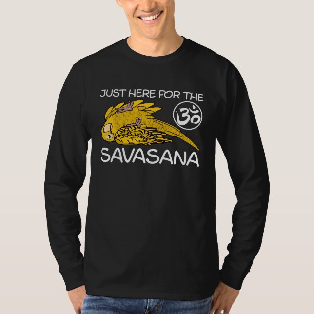 T-shirt Yoga Savasana Parrot Yellow Lutino Budgie Budgerig (Devant)