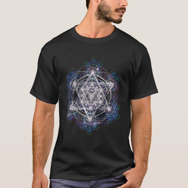 T-shirt Yoga spirituel Métatron Cube Géométrie sacrée (Devant)