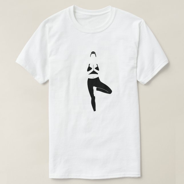T-shirt Yoga Tree Pose, noir (Design devant)