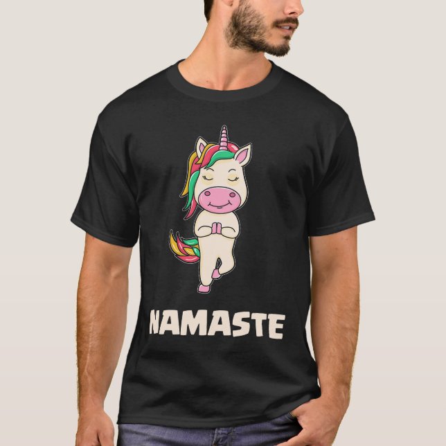 T-shirt Yoga Unicorn Gymnasitique Namaste Méditation (Devant)