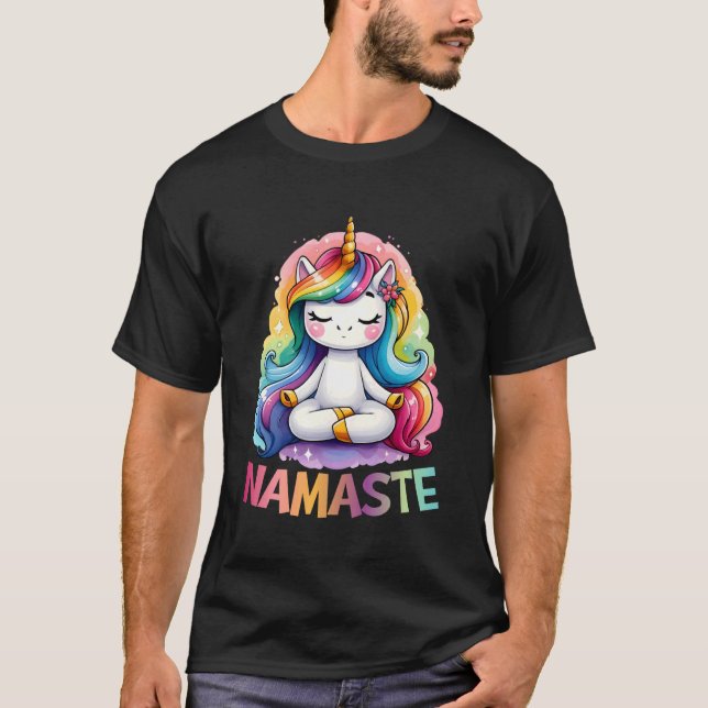 T-shirt Yoga Unicorn Namaste Yogi Gift Yoga Lovers (Devant)