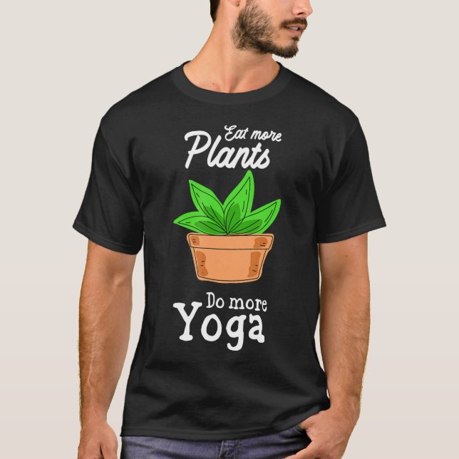 T-shirt Yoga végétarien Plantes végétariens et Teac à mang (Devant)