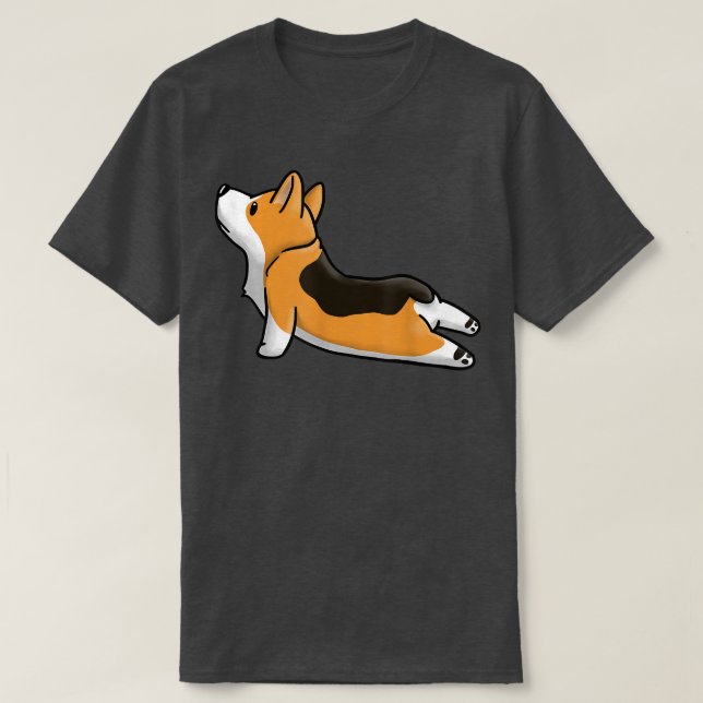 T-shirt Yoga Welsh Corgi Pembroke Chien 1871 (Design devant)
