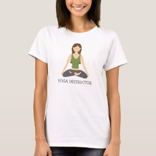 T-shirt Yoga Woman In Lotus Pose And Yoga Instructeur Text