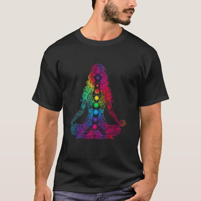 T-shirt Yoga Yogi Méditation Exercice Mandala Popart (Devant)