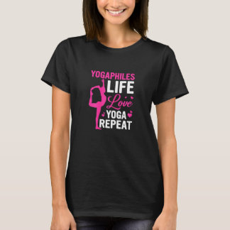 T-shirt Yogaphiles Vie Aimer Yoga Répéter Yoga