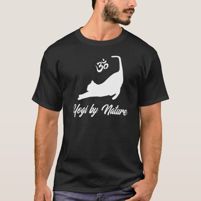 T-shirt Yogi Nature Chat Yoga Yoga Chat (Devant)