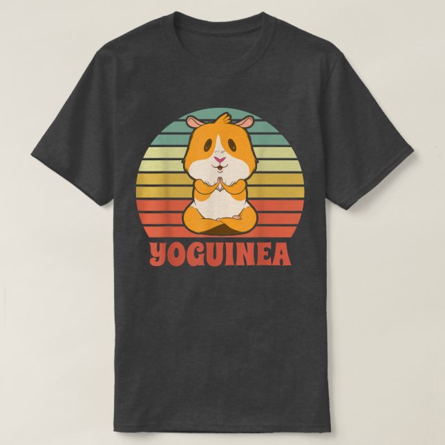 T-shirt Yoguinea Cute Guinée Pig Rodent Pet Yoga Méditerra (Design devant)