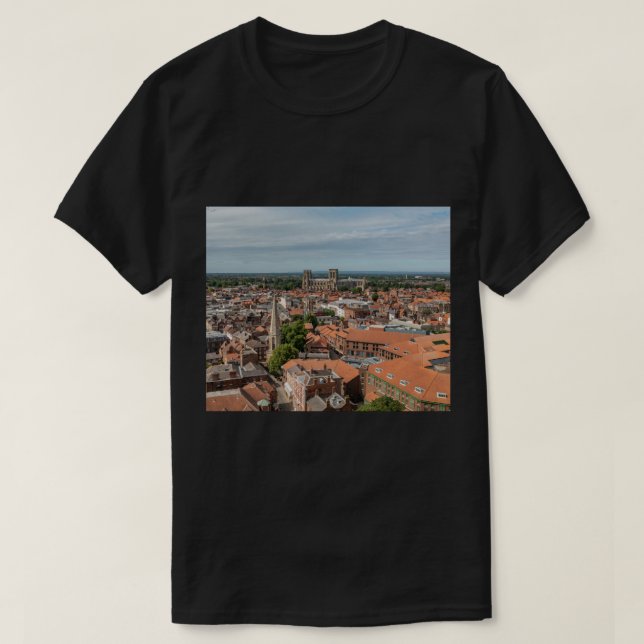 T-shirt York Angleterre UK Rooftops et York Minster Cathed (Design devant)