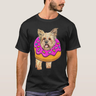 T-shirt Yorkie Chien Donut Doughnut Bakers Filles d'annive