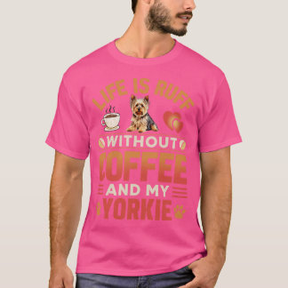 T-shirt Yorkie Chien Et Café