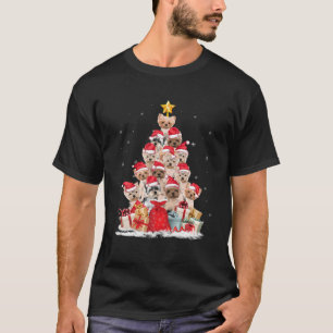 T-shirt Yorkie Christmas Tree Funny Père Noël Yorkie Amour