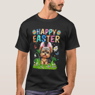 T-shirt Yorkie Dog Happy Easter Egg Hunt Bunny Ear Easter 
