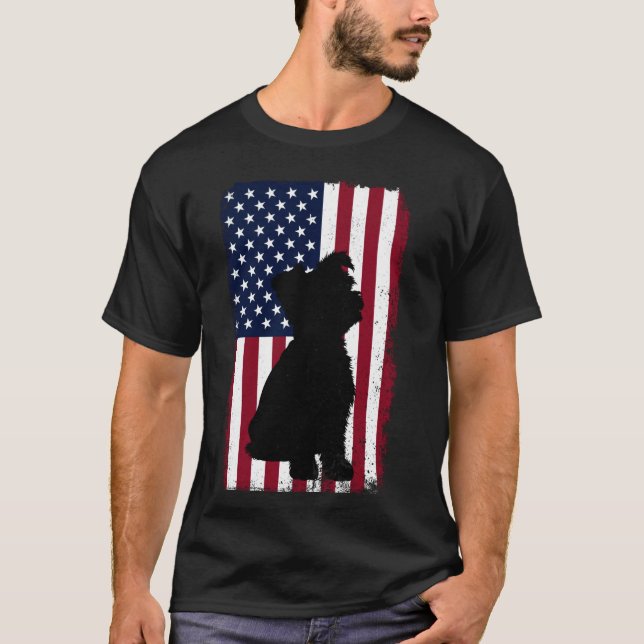 T-shirt Yorkie Drapeau Américain Patriotique 4 juillet Yor (Devant)