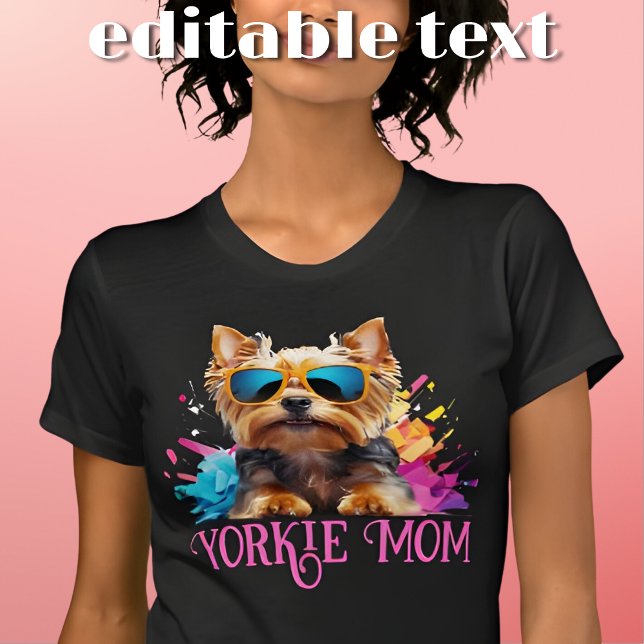T-shirt Yorkie Maman Chien Lunettes de soleil (Créateur téléchargé)