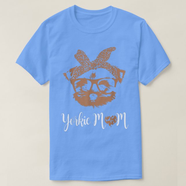 T-shirt Yorkie Maman Yorkshire Leopard Amoureux de les chi (Design devant)