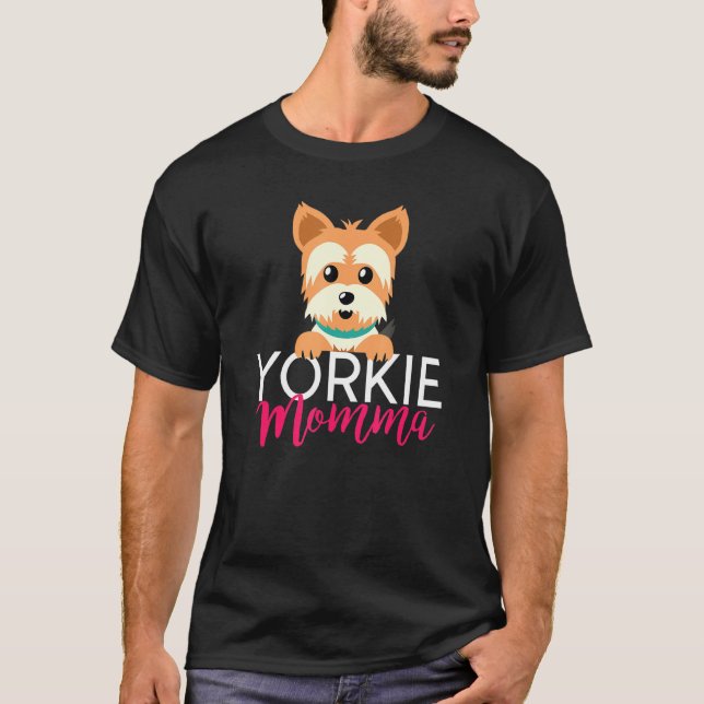 T-shirt Yorkie Momma gift mothers day dog love women (Devant)