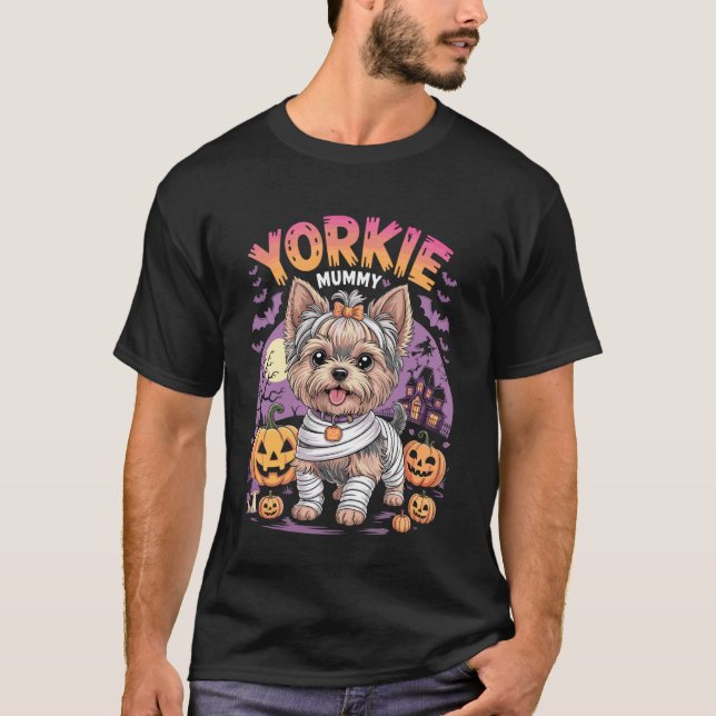 T-shirt Yorkie Mummy Halloween Costume Dog Owner Yorkshire (Devant)