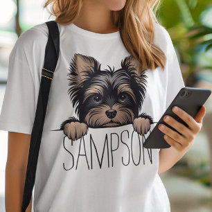 T-shirt Yorkie personnalisé Terrier Yorkshire Nom de chien