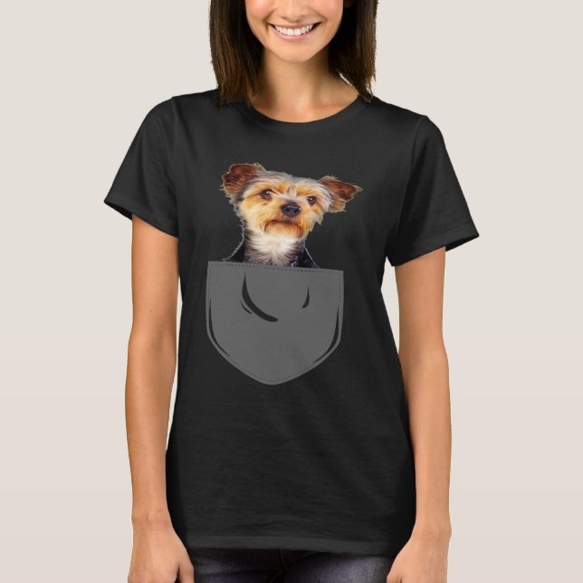 T-shirt Yorkie Pocket Dog (Devant)