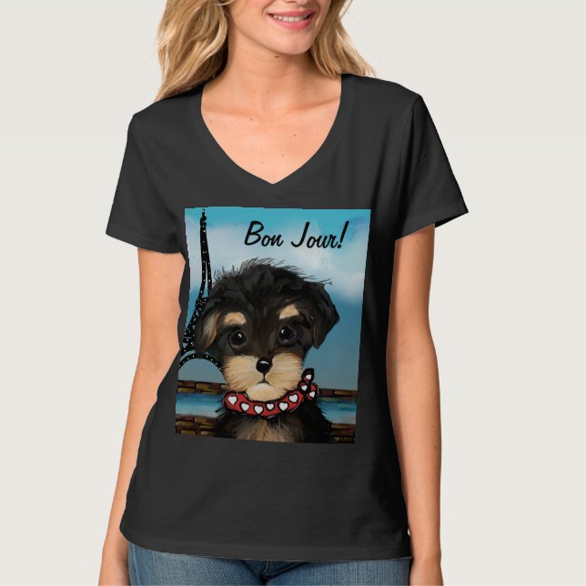 T-SHIRT YORKIE POO À PARIS (Devant)