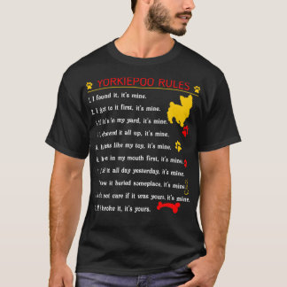 T-shirt Yorkie Poo Rules Funny Pet Lovers Cadeau
