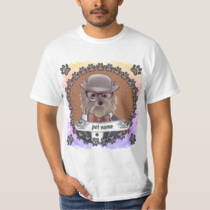T-shirt Yorkie portant des lunettes