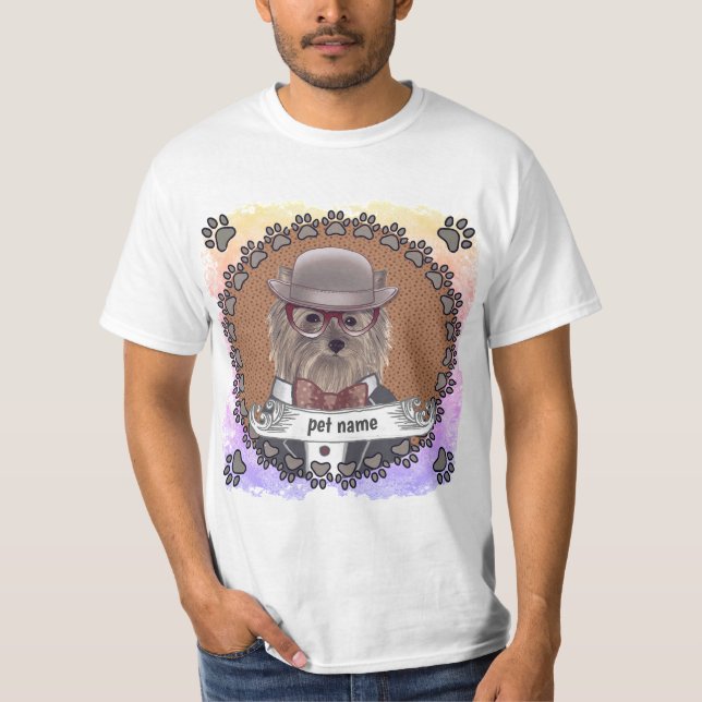 T-shirt Yorkie porte des lunettes (Devant)