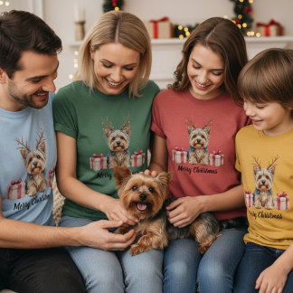 T-shirt Yorkie Reindeer