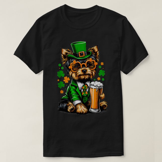 T-shirt Yorkie Saint Paddys Day Outfit Pour Char À Chien A (Design devant)