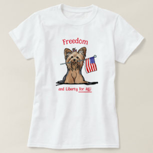 T-shirt Yorkie Terrier de la liberté des États-Unis
