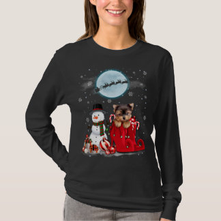 T-shirt Yorkie Terrier Santa Hat Snowman Boot Père Noël so