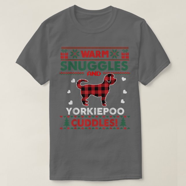 T-shirt Yorkiepod Chien de Noël Pyjama Chien de Noël laid  (Design devant)