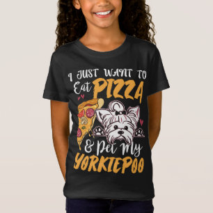 T-Shirt Yorkiepoo Amoureux des chiens Pizza Funny Chien Ma